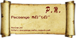 Pecsenye Máté névjegykártya