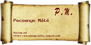 Pecsenye Máté névjegykártya